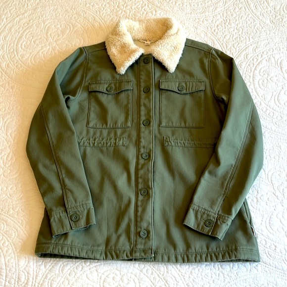 Hangten Cotton Fleece Jacket Women’s Small Green Pockets Streetwear Norm Hiking - Picture 9 of 17